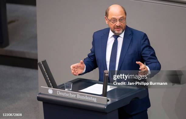 Martin Schulz during debates at the Bundestag on June 18, 2020 in Berlin, Germany.