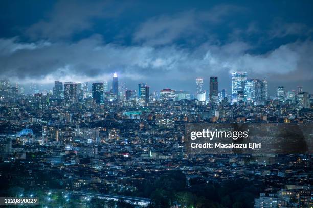 night view over tokyo - shinjuku stock pictures, royalty-free photos & images