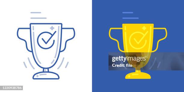 modern trophy winner success symbol - life events icon stock illustrations