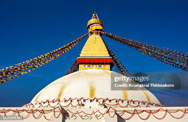 boudhanath stupa, kathmandu, nepal. - bodnath stock-fotos und bilder