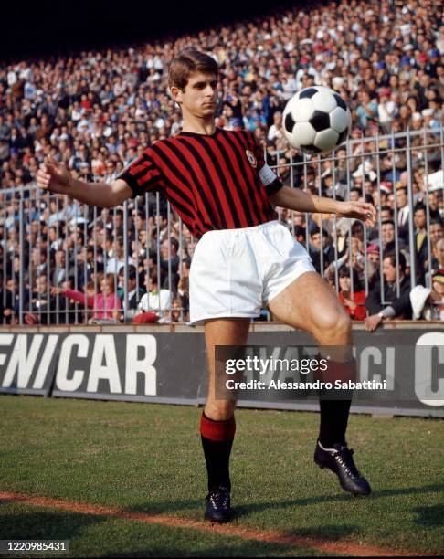 Gianni Rivera of AC Milan in action during the Serie A 1967-68, Italy.