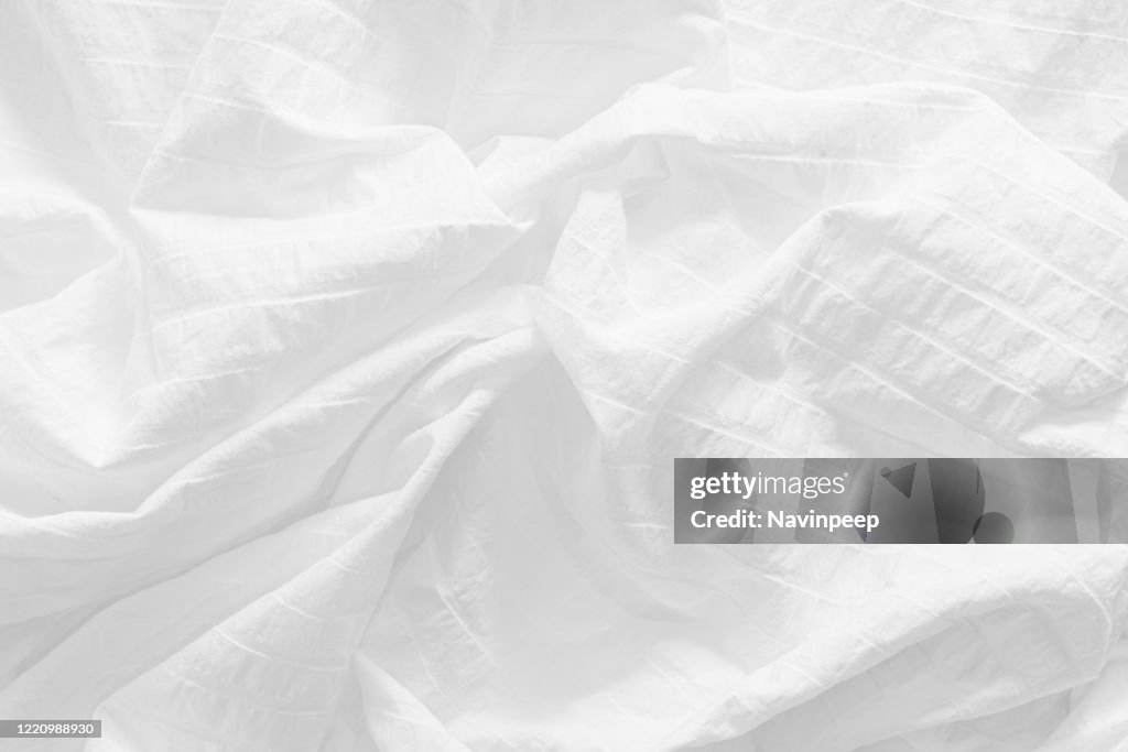 Wrinkled White Bedsheet