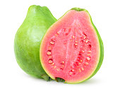 Isolated pink guava fruits