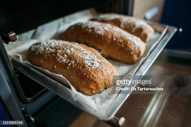 bread baking at home - ciabatta bread stock pictures, royalty-free photos & images