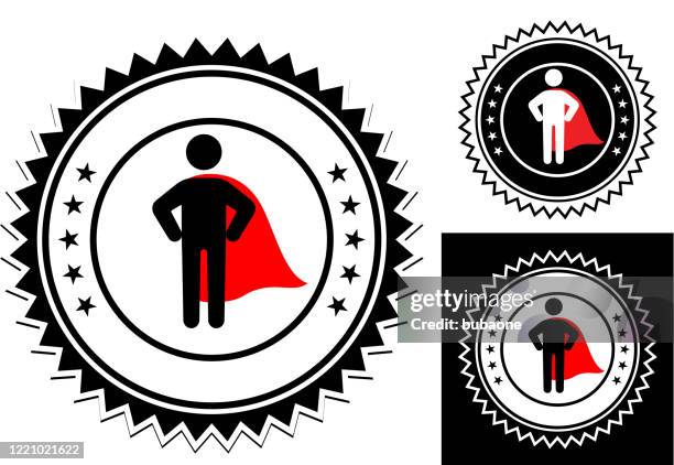 confident superhero with cape icon - stick figure standing stock illustrations