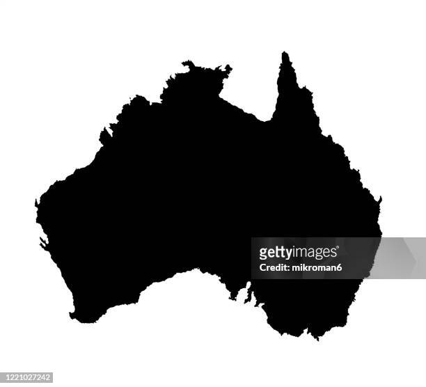 shape of the continent of australia - map outline of australia stock pictures, royalty-free photos & images