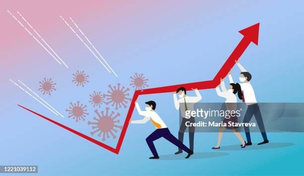 crisis management, teamwork concept. - economy stock illustrations