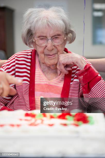 centenarian 106-year-old woman celebrates her birthday - 109 stock pictures, royalty-free photos & images