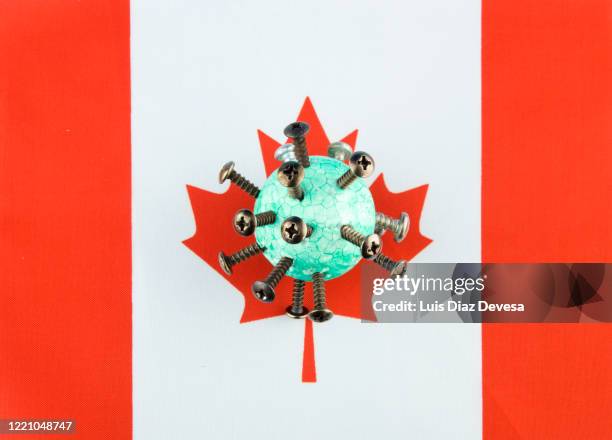 coronavirus covid-19 and canadian flag - coronavirus democracy stock pictures, royalty-free photos & images