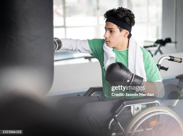 brave hero in the gym boxing - teen martial arts stock pictures, royalty-free photos & images