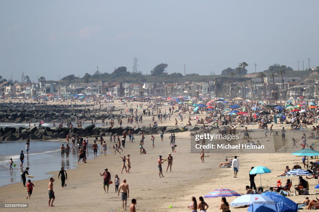 Orange County Beaches In Southern California Remain Open During Coronavirus Lockdown