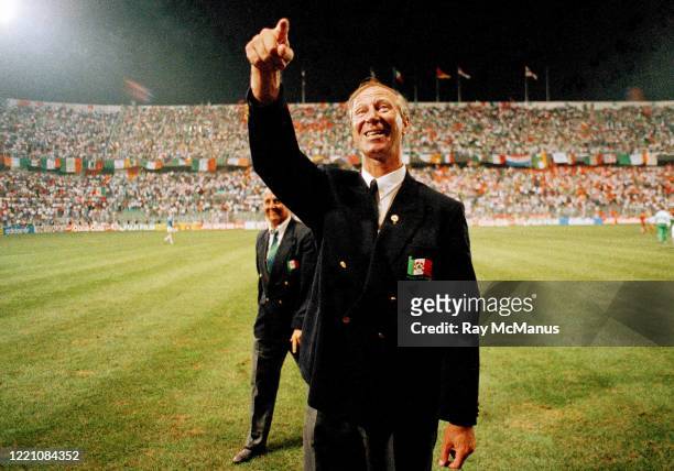 Palermo , Italy - 21 June 1990; Republic of Ireland manager Jack Charlton after the FIFA World Cup 1990 Group F match between Republic of Ireland and...