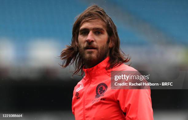 Blackburn Rovers Danny Graham during todays Training session at Ewood Park on June 19, 2020 in Blackburn, England.