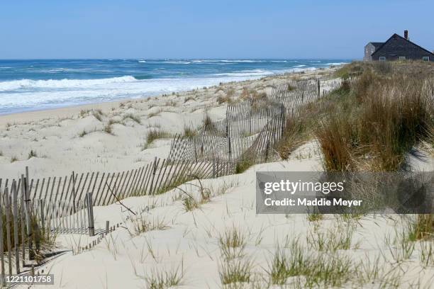 View of Madaket Beach on April 25, 2020 in Nantucket, Massachusetts. The local government is discouraging visitors and seasonal residents from coming...