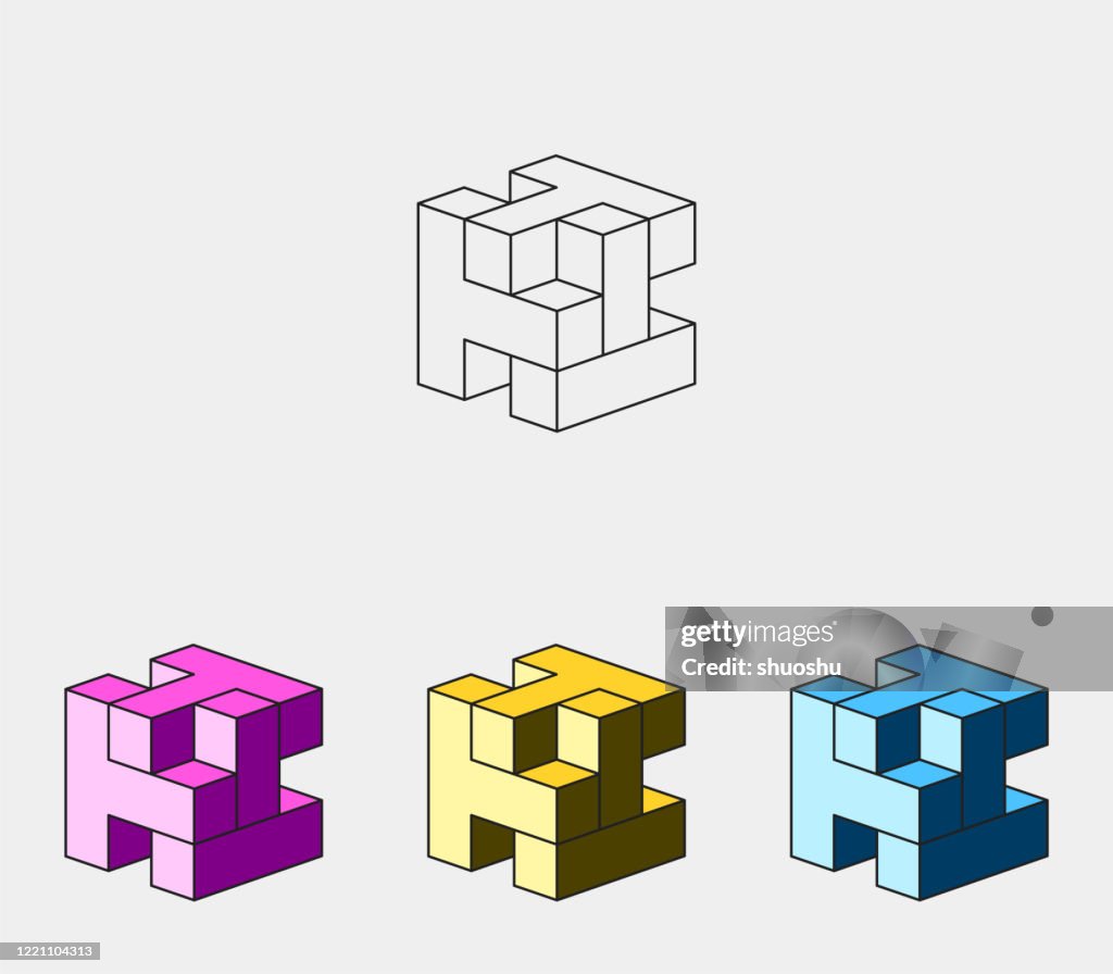 Set Of 3d Geometric Cube Structure Model For Design High-Res Vector ...