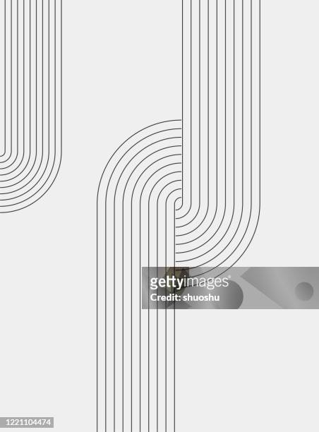 abstract black and white curve arrange stripe line minimalism ornate background - strip stock illustrations