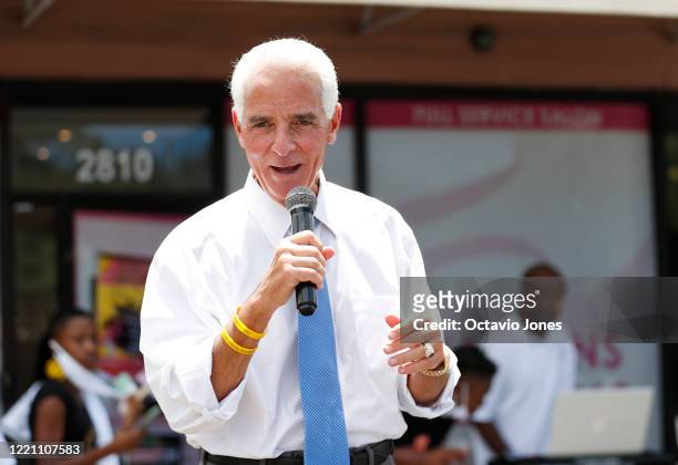 Rep. Charlie Crist greets attendees during Black Lives Matters Business Expo on June 19, 2020 in St. Petersburg, Florida. The St. Petersburg Black...