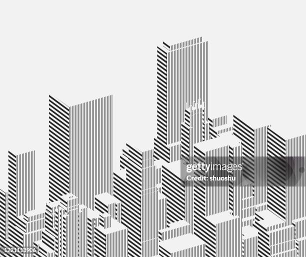 abstratc stripe style city building structure background - tall stock illustrations stock illustrations