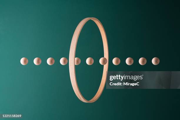 sphere and circle levitation - business continuity stock-fotos und bilder