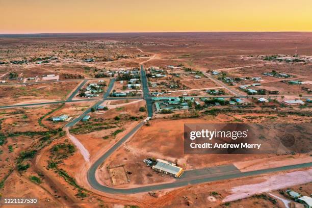 white cliffs, opal mining town, australia, aerial photography - nsw rural town stock pictures, royalty-free photos & images