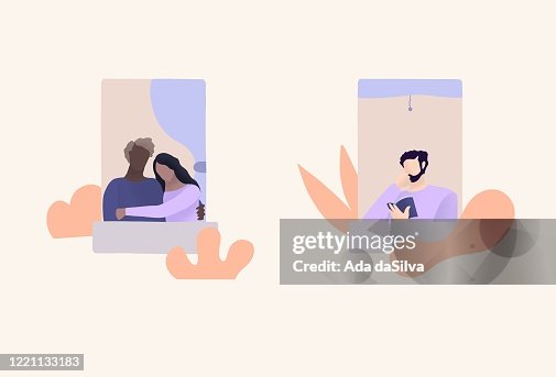 Self isolation people at home Self isolation people at home