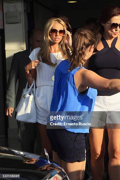 Petra Ecclestone and Slavica Ecclestone sighting at Ciampino Airport as they arrive for Petra Ecclestone and James Stunt's wedding on August 25, 2011...