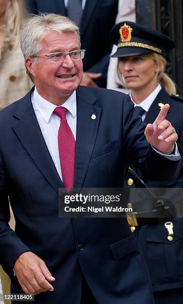 Mayor Fabian Stang of Oslo and Norway attend a church service on the occasion of their / Crown Prince Haakon and Crown Princess Mette-Marit of...