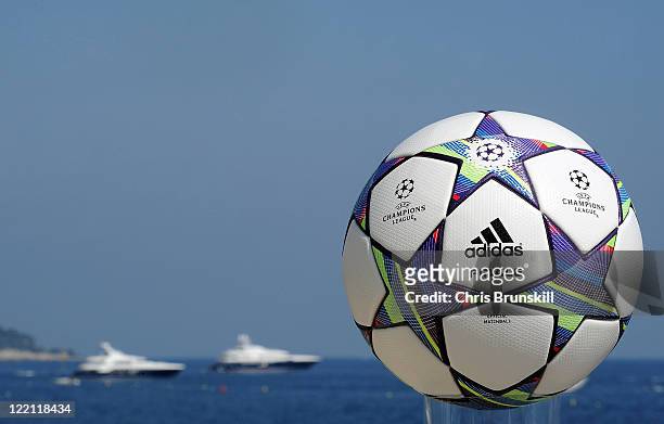 The official launch of the adidas UEFA Champions League Finale 11 matchball at the Grimaldi Forum on August 25, 2011 in Monaco.