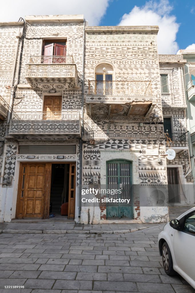 Pyrgi village on the Greek Island of Chios in the Aegean Sea