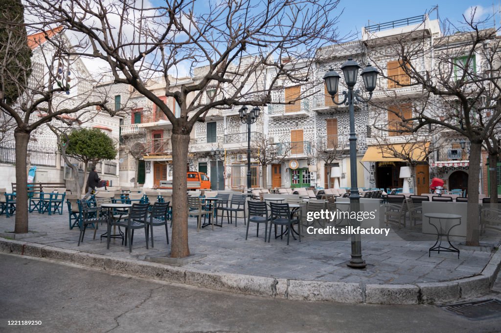 Pyrgi village on the Greek Island of Chios in the Aegean Sea