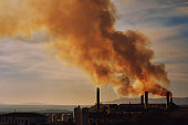 Power plant, smoke from the chimney. Spain