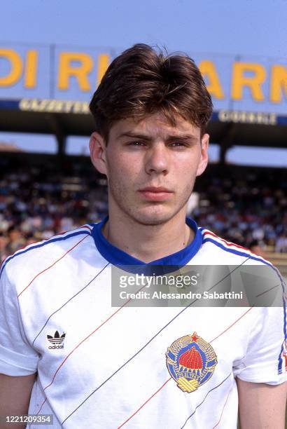 Zvonimir Boban of Yugoslavia U21 poses for photo 1990.