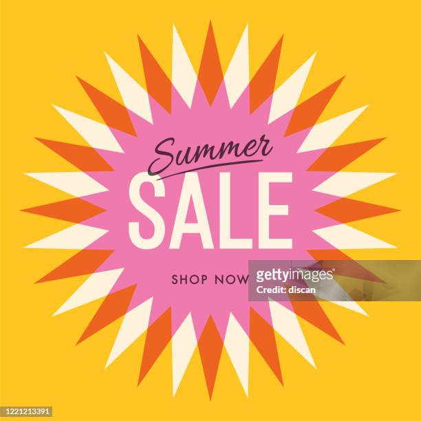 summer sale banner with sun. sun with rays. summer template poster design for print or web. - summer stock illustrations