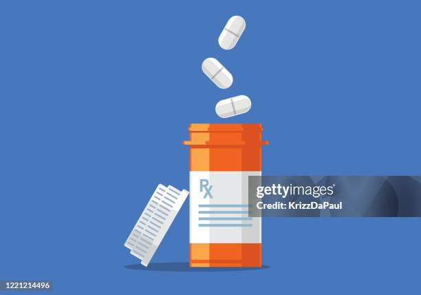 pills - medicine bottle stock illustrations