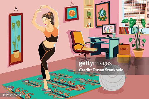 Girl Doing Yoga At Home High-Res Vector Graphic Getty Images