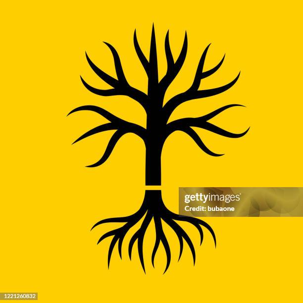 tree icon - roots underground stock illustrations