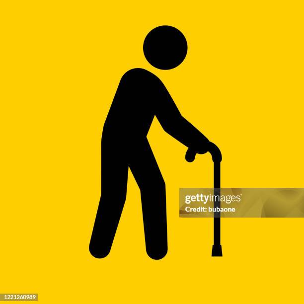 alter mann mit einer rohrikone - one man only stock illustrations stock-grafiken, -clipart, -cartoons und -symbole