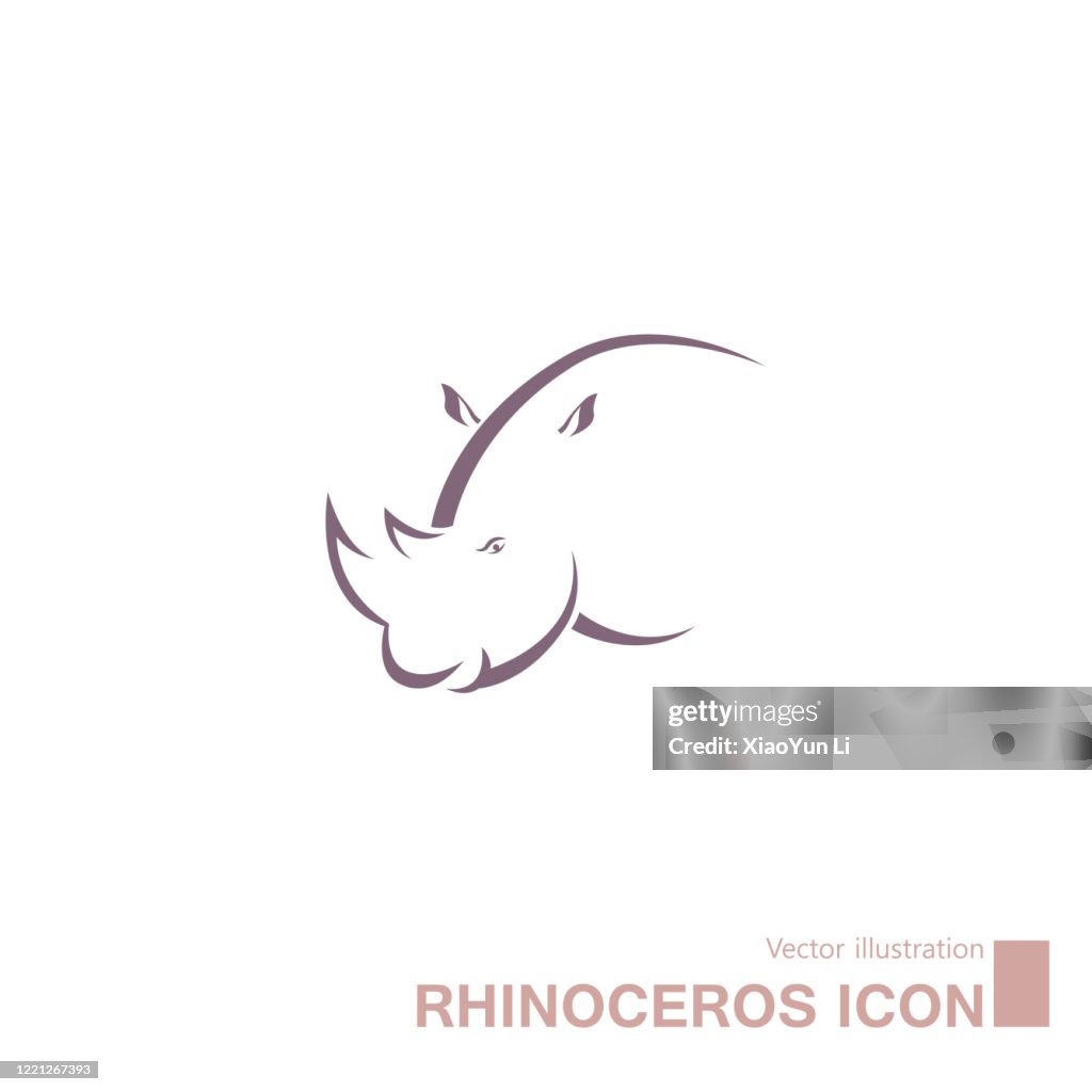 Vector drawn rhino.