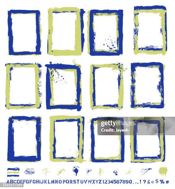 painted vector borders & paint splash designer collections - graphic design elements stock illustrations
