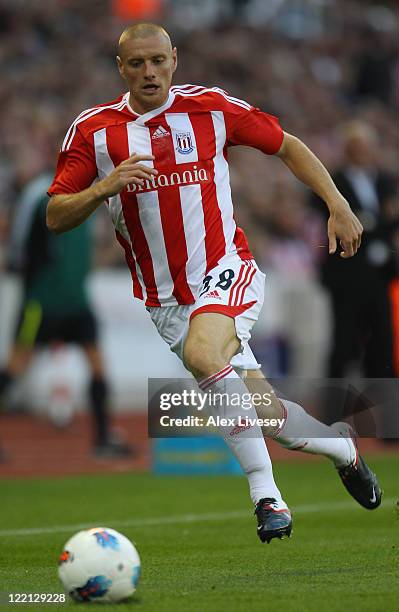 Andy Wilkinson of Stoke City during the UEFA Europa League play-off second leg match between Stoke City and FC Thun at the Britannia Stadium on...