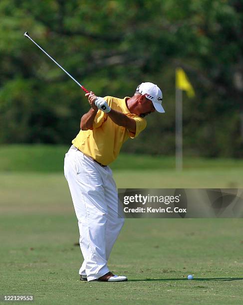 Patrick Sheehan plays his second shot from the third fairway during the first round of the 2011 Knoxville News Sentinel Open at Fox Den Country Club...