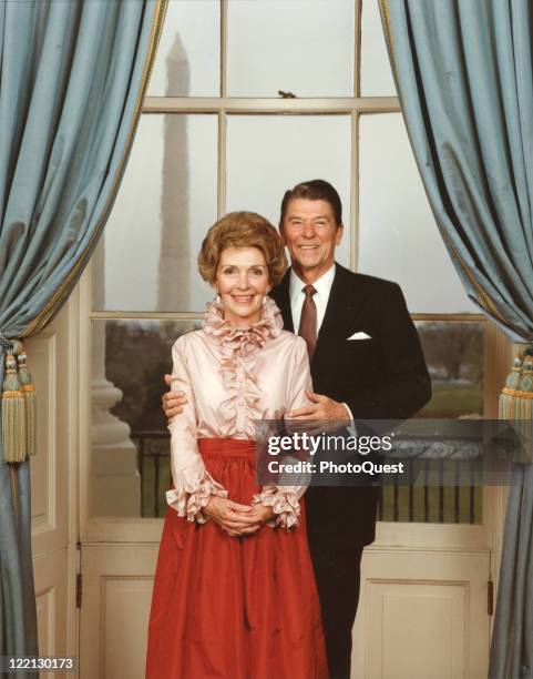 Portrait of President Ronald Reagan with First Lady Nancy Reagan, taken in the White House, 1984.