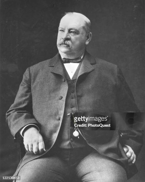 Seated portrait of Grover Cleveland , who served as the 22nd and 24th president of the United States, late nineteenth century.