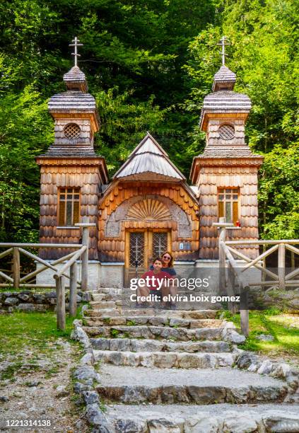 russian chapel on the vršič pass - russian culture stock pictures, royalty-free photos & images