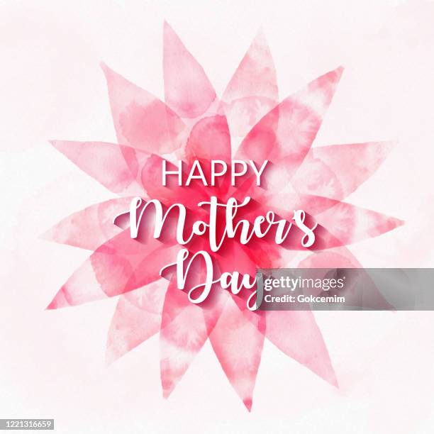 happy mother's day,  pink spring blossom design for greeting cards, advertising, banners, leaflets and flyers. hand painted layered watercolor flowers clip art. watercolor floral pattern. - mothers day text art stock illustrations