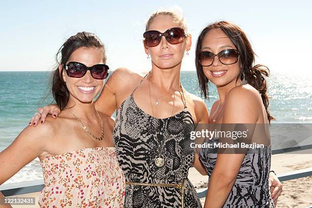 Melissa Rycroft, Kym Johnson, and Sheryl Burke at the Ubisoft's Just Dance 3 Hosts BBQ At The Fiat Beach House on August 25, 2011 in Malibu,...