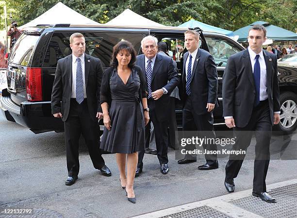 Anne Sinclair and Dominique Strauss-Kahn arrive at Manhattan Criminal Court to attend a status hearing on the sexual assault charges against...