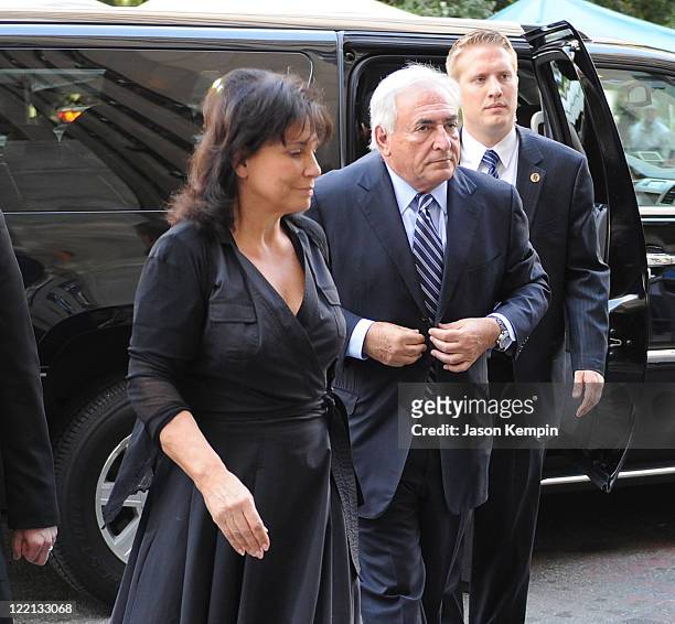 Anne Sinclair and Dominique Strauss-Kahn arrive at Manhattan Criminal Court to attend a status hearing on the sexual assault charges against...