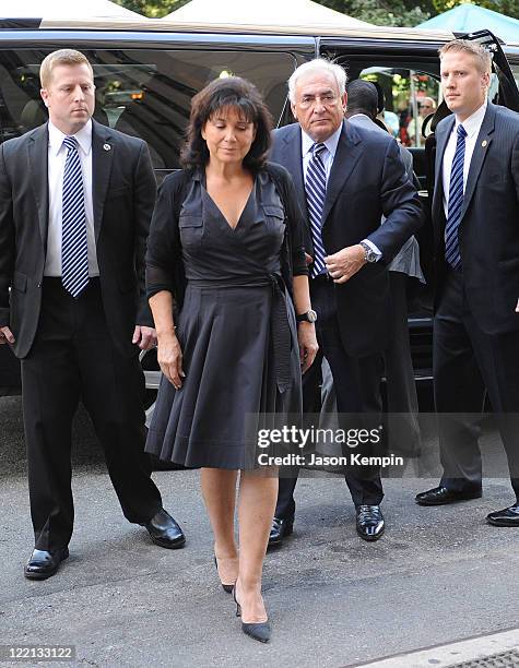 Anne Sinclair and Dominique Strauss-Kahn arrive at Manhattan Criminal Court to attend a status hearing on the sexual assault charges against...