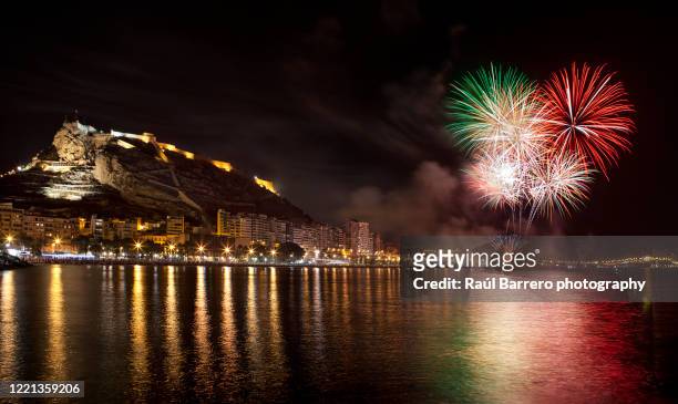 fireworks in alicante. san juan. june 28, 2012 - alicante fotografías e imágenes de stock
